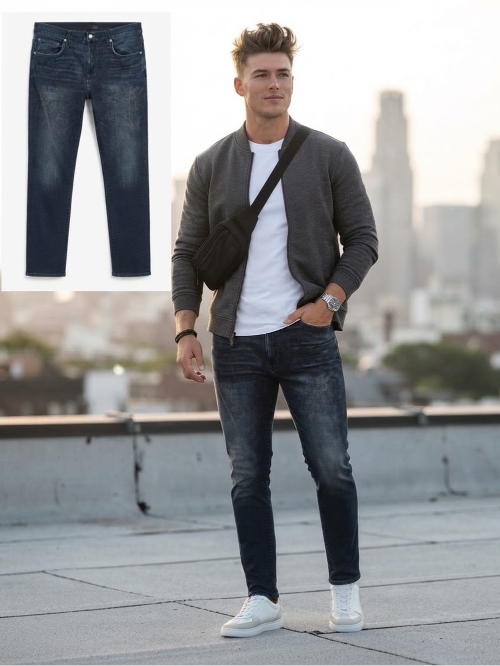 Joe's Jeans The Rhys Kinetic Athletic Slim Jeans Sz W32 Dark Wash Premium Denim